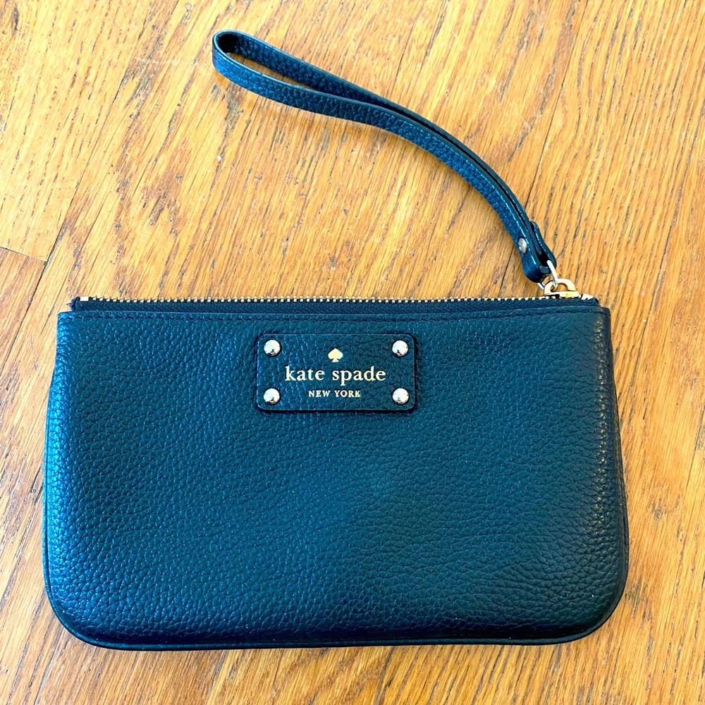 Kate Spade Black Wristlet Clutch EUC